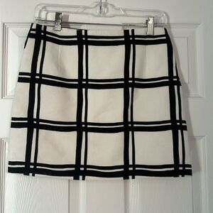 Tibi Black and White Mini Skirt - 100% Cotton - NEW Lined Skirt - Size 4
